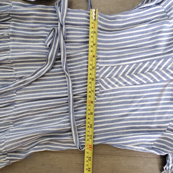 NWOT Monteau Tie-waist Midi Dress Vintage Striped Blue & White - Size Sm… - Picture 10 of 11